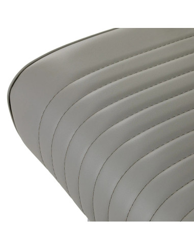 Sillón de barbero SALVATORE, gris y cromada – Reclinación hidráulica Pro 