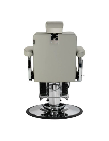 Fauteuil Barbier SALVATORE Gris & Chrome – Hydraulique Inclinable Pro 