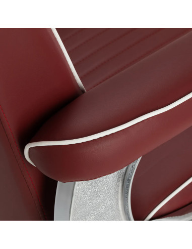 Fauteuil Barbier SALVATORE Rouge & Chrome – Hydraulique Inclinable Pro 