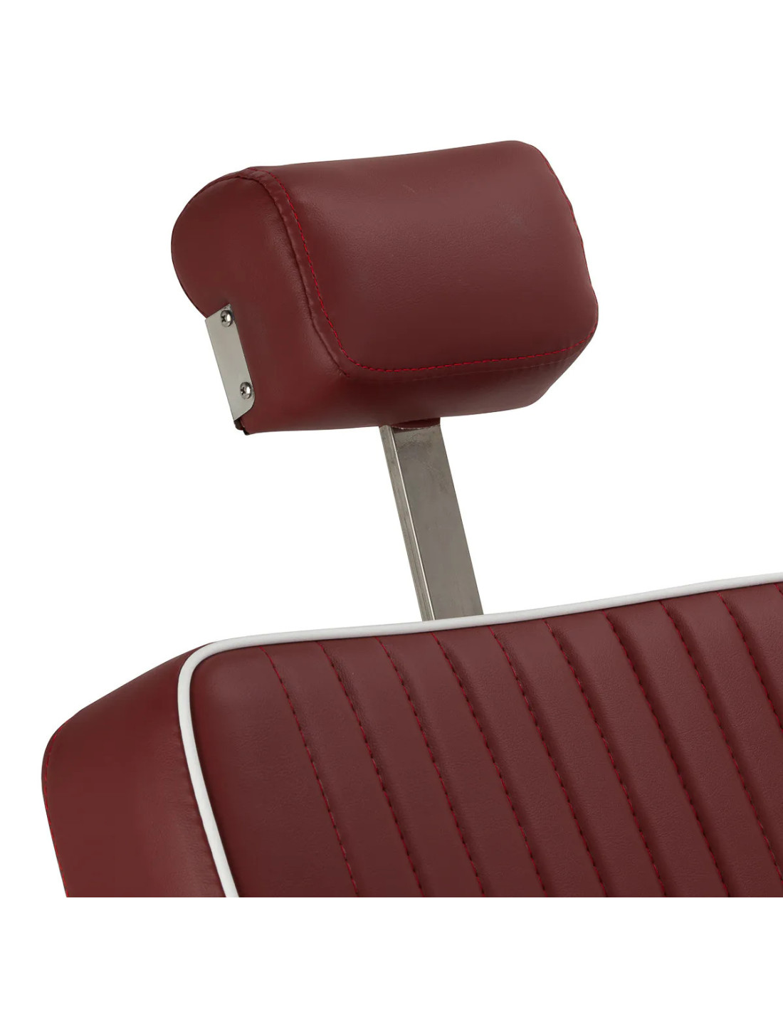Sillón de barbero SALVATORE, roja y cromada – Reclinable hidráulicamente Pro 