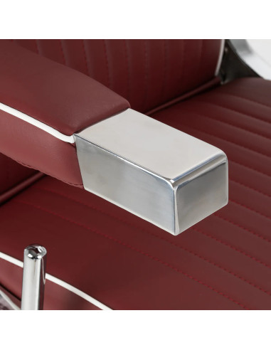 SALVATORE Barber chair , Red & Chrome – Hydraulic Reclining Pro 