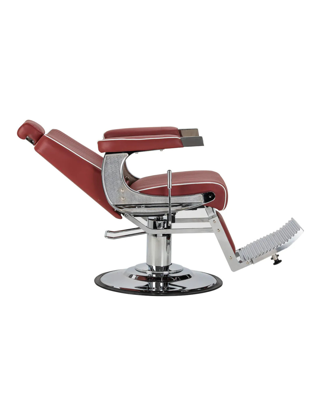 SALVATORE Barberstuhl , Rot & Chrom – Hydraulisch verstellbar 