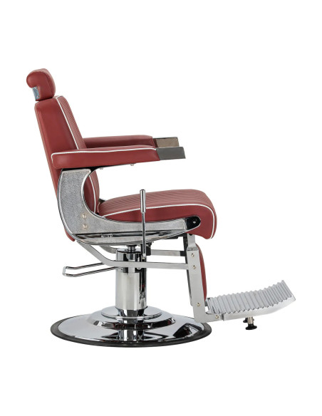 SALVATORE Barber chair , Red & Chrome – Hydraulic Reclining Pro 