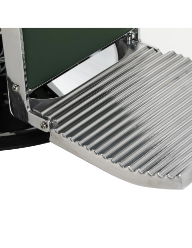 Fauteuil Barbier SALVATORE Vert & Chrome – Hydraulique Inclinable Pro 
