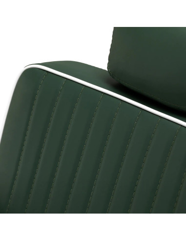 SALVATORE Barber chair , Green & Chrome – Hydraulic Reclining Pro 