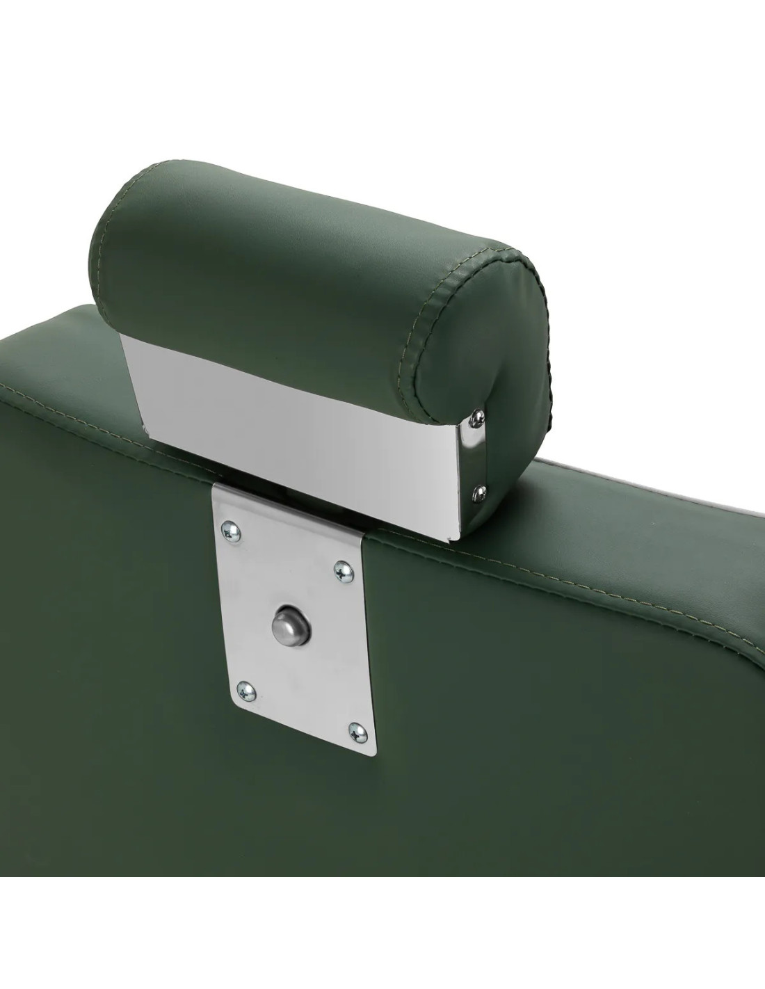 Sillón de barbero SALVATORE, verde y cromada – Reclinable hidráulicamente Pro 