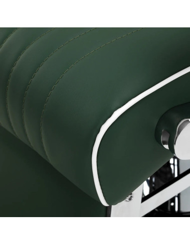 Fauteuil Barbier SALVATORE Vert & Chrome – Hydraulique Inclinable Pro 