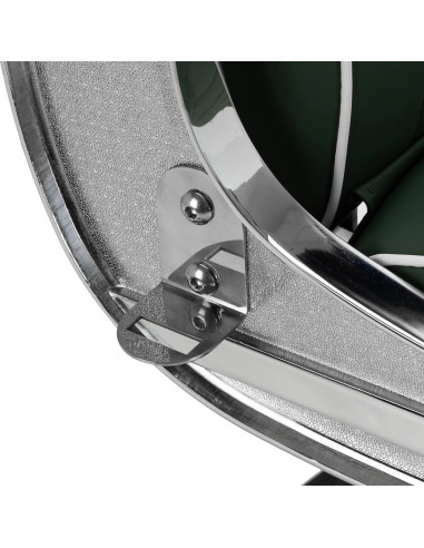 Sillón de barbero SALVATORE, verde y cromada – Reclinable hidráulicamente Pro 