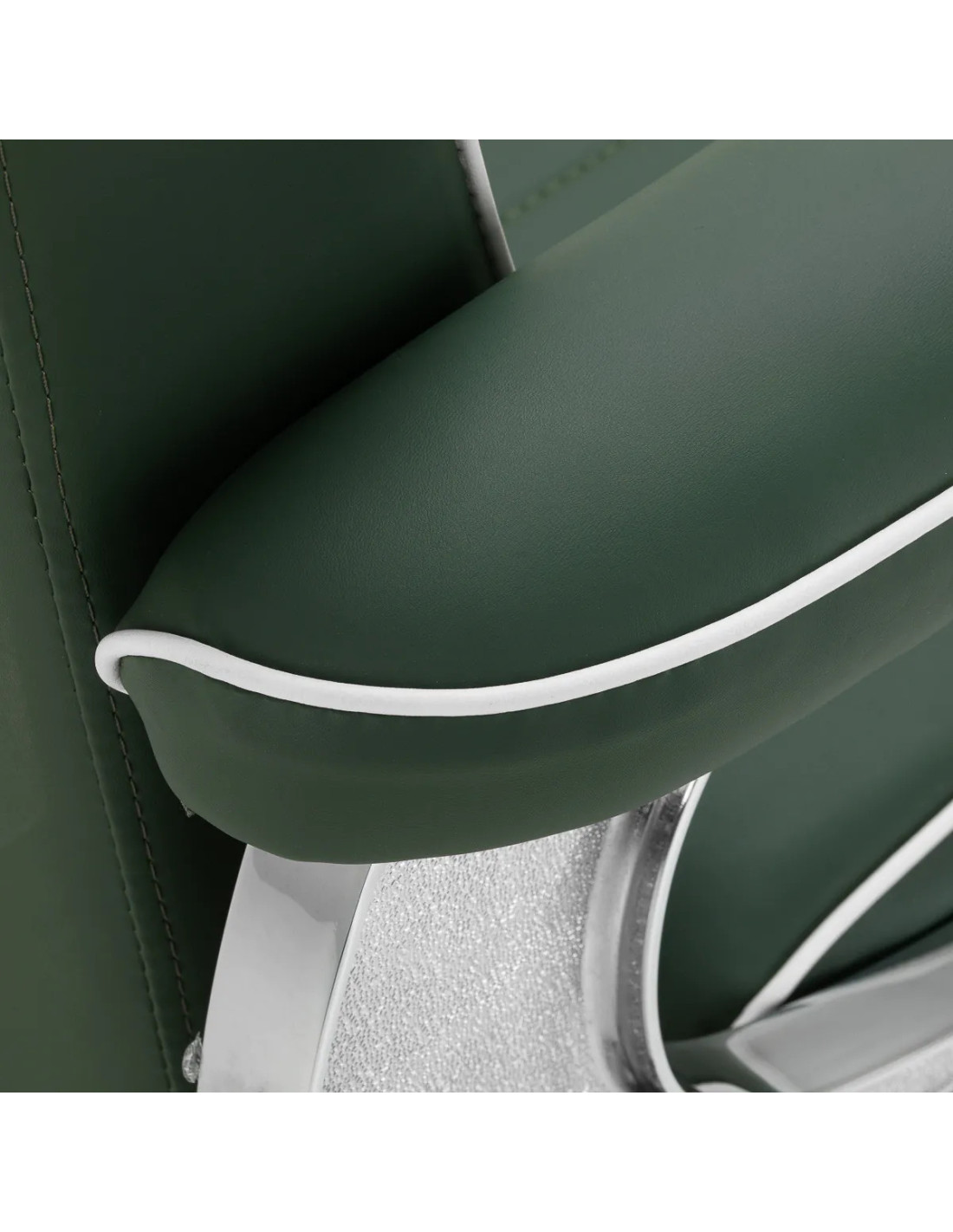 SALVATORE Barber chair , Green & Chrome – Hydraulic Reclining Pro 