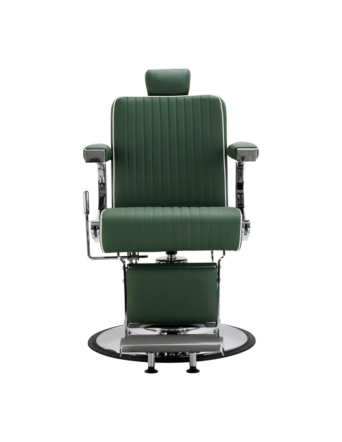 SALVATORE Fotel barberski , groen en chroom – hydraulisch verstelbaar 