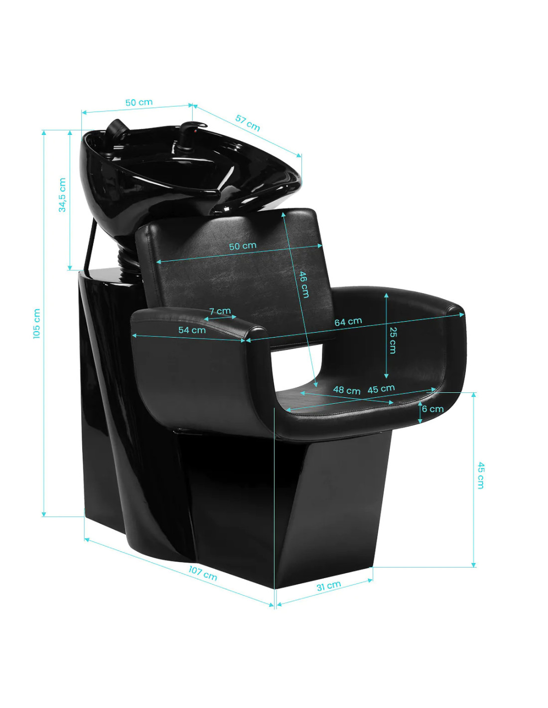 Bac de Coiffure Naples – Full Black 