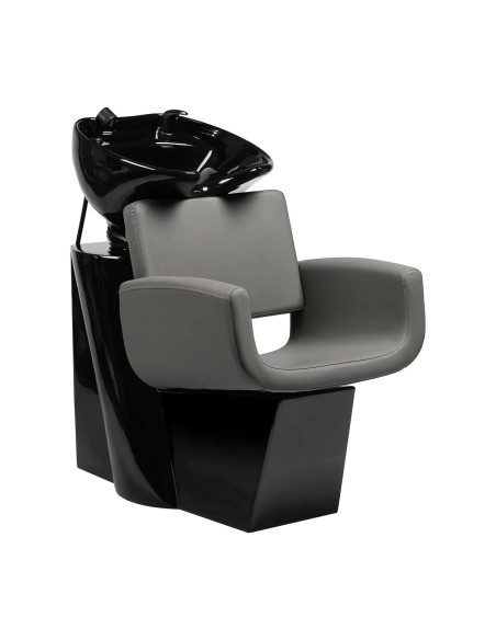 Bac de Coiffure Naples Grey Stone – Design Moderne & Cuvette Céramique Noire 