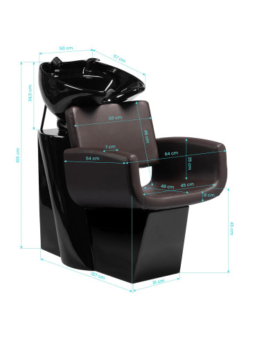 Bac de Coiffure Naples Marron Chocolat – Design Italien & Confort Premium 