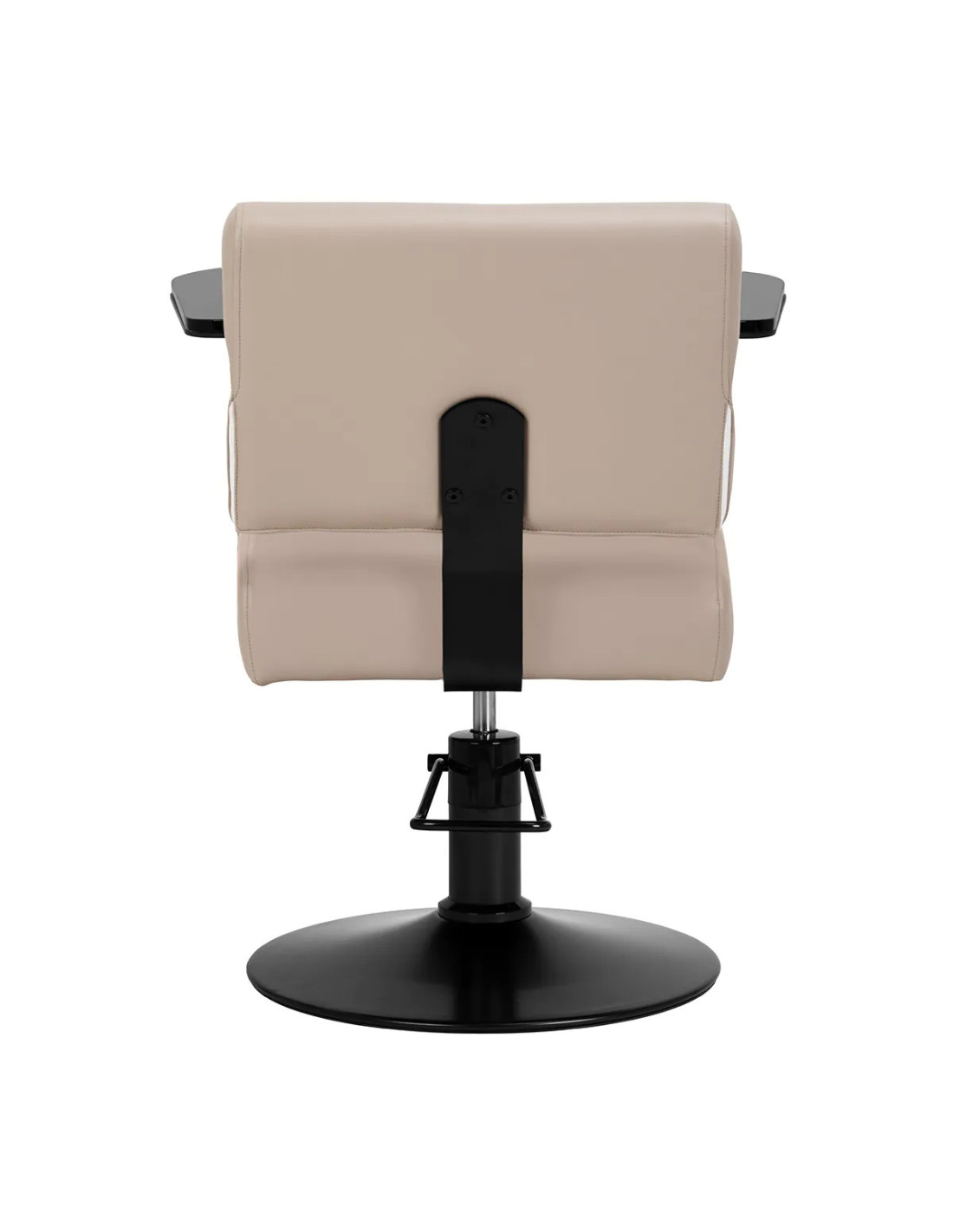 Sillón de peluquería GABRIELLA, beige y negro, giratorio 360° y elevación hidráulica