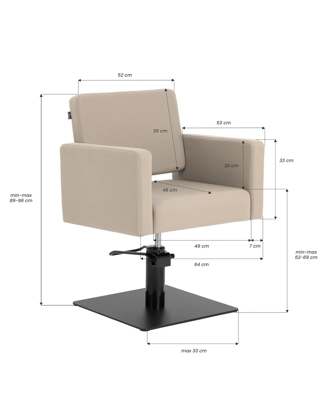 Silla de peluquería beige STEFANIA