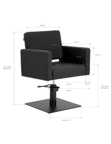 Fauteuil de coiffage STEFANIA Full Black 