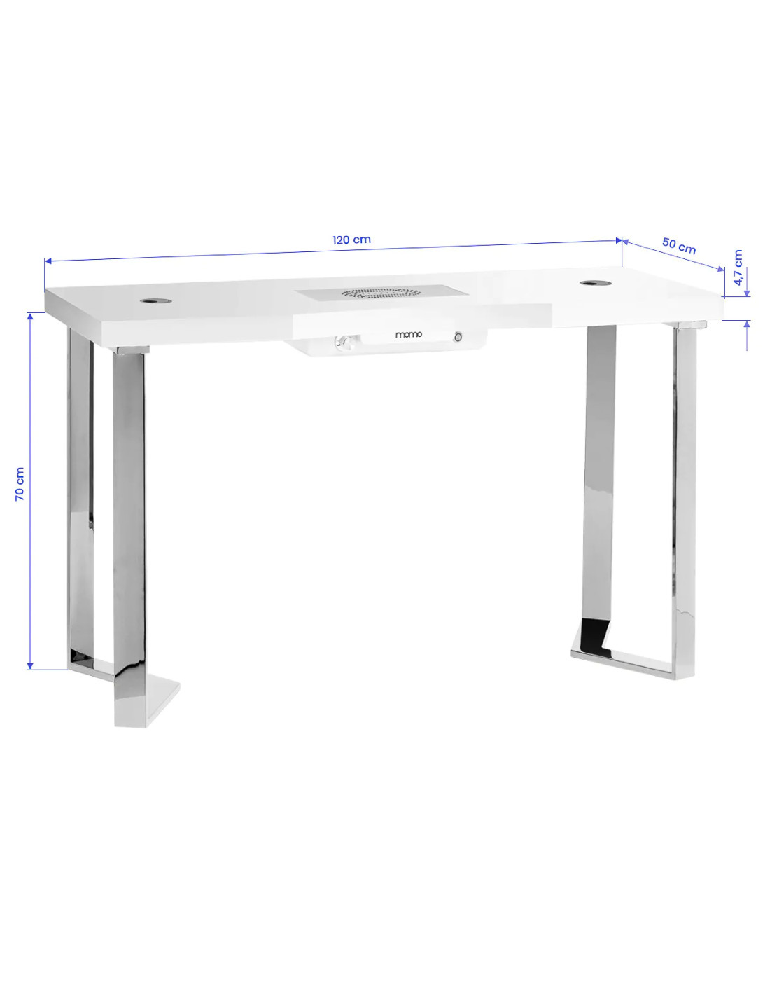Elegance Chrome Manicure Table – Modern Style & Professional Comfort