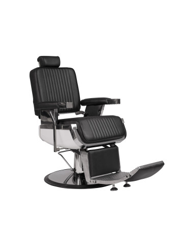 Stahl Vintage Industrieller Friseurstuhl – Edelstahl & geripptes Leder