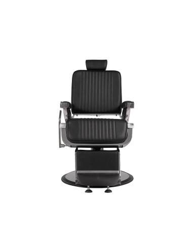 Stahl Vintage Industrieller Friseurstuhl – Edelstahl & geripptes Leder