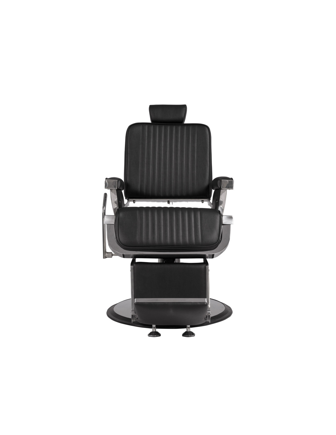 Steel Vintage Industrial Barber chair – Stainless Steel & Ribbed Leather