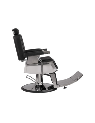 Steel Vintage Industrial Barber chair – Stainless Steel & Ribbed Leather