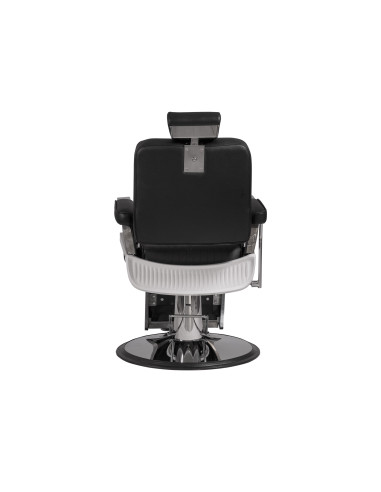 Fauteuil barbier industriel Steel Vintage – inox & cuir strié