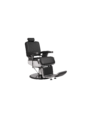 Fauteuil barbier industriel Steel Vintage – inox & cuir strié