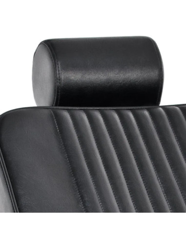 Fauteuil barbier industriel Steel Vintage – inox & cuir strié