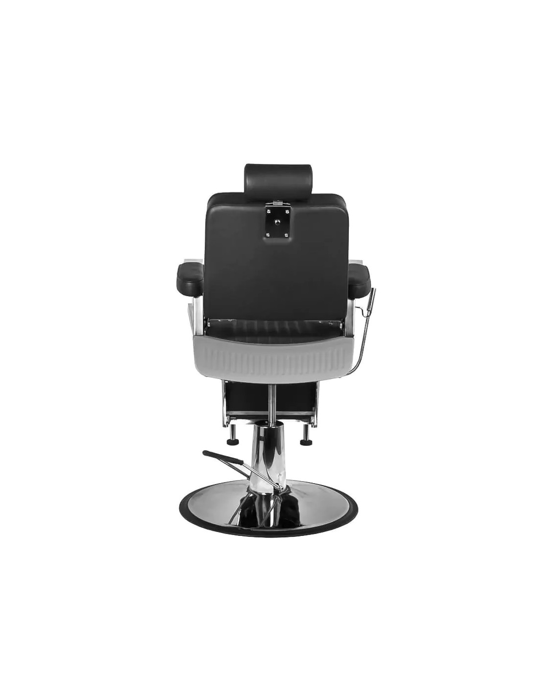 Steel Vintage Industrial Barber chair – Stainless Steel & Ribbed Leather