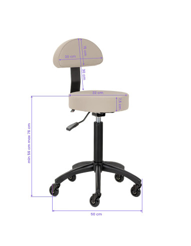 Sgabello da parrucchiere STEFANIA Beige