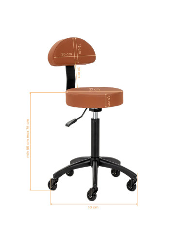 STEFANIA kappersstoel, terracotta bruin – Professioneel comfort en stijl