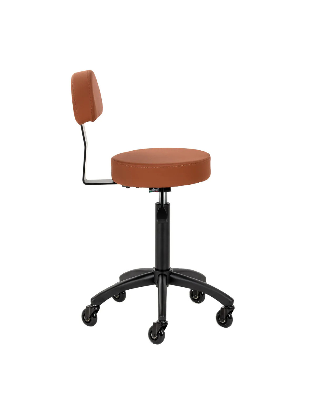 Sgabello da parrucchiere STEFANIA, marrone terracotta – Comfort e stile professionali