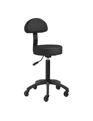 STEFANIA Full Black Hairdressing Stool – Professional Ergonomics