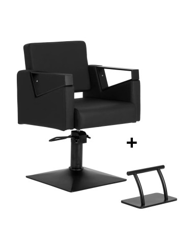 Matera Black Hydraulic Hairdressing Chair – Ergonomic Comfort & Salon Stability