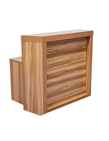 Mostrador de recepción Arizona de 120cm en madera imitación nogal.