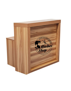 Arizona Barber receptiebalie 120 cm – Walnootkleurige houtafwerking