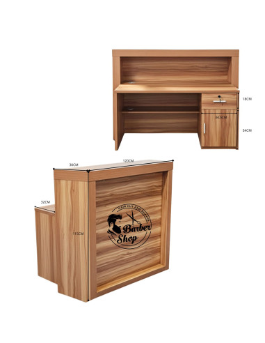 Recepcja do salonu fryzjerskiego 120 cm, drewniana | Styl salonu fryzjerskiego