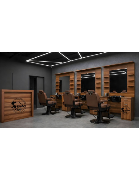 LOT 3 Poste Barber - Meuble barbier shop V3 BL