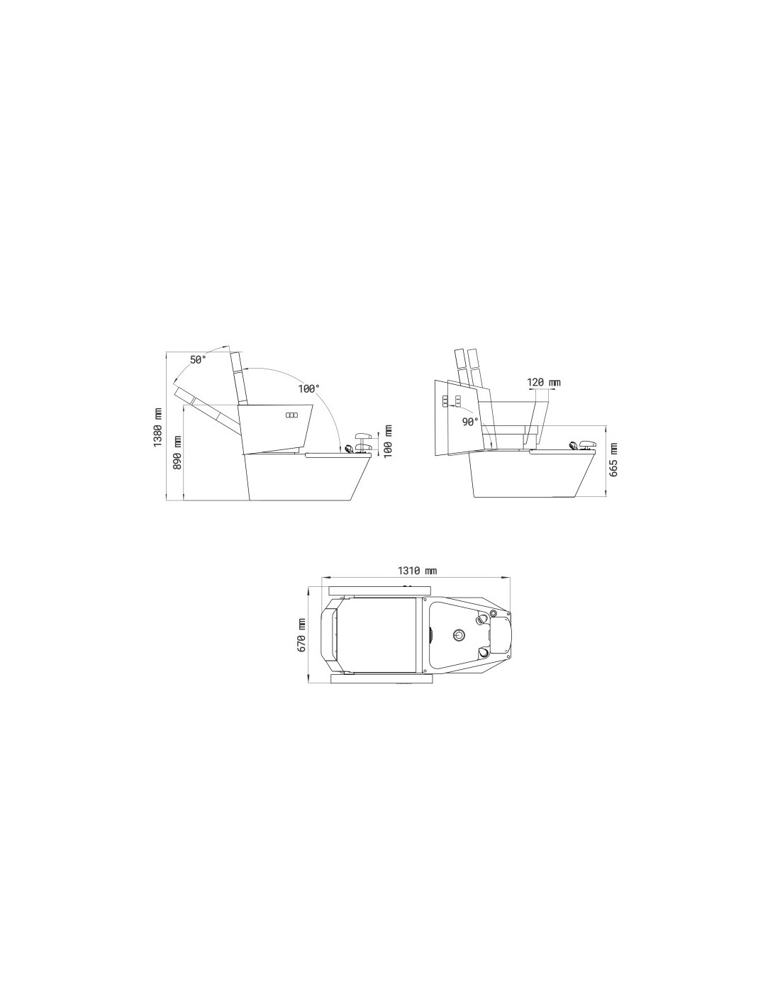 Sillón eléctrico de hidromasaje para pedicura con 2 motores – Salon Comfort