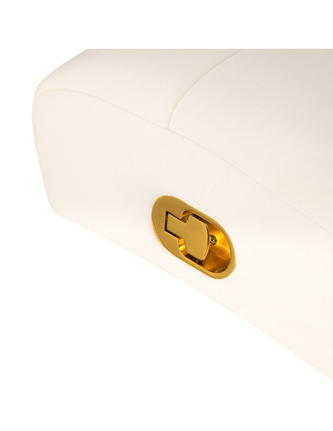 Lit Extension de Cils Lïna – Table Esthétique Velours Blanc & Or 