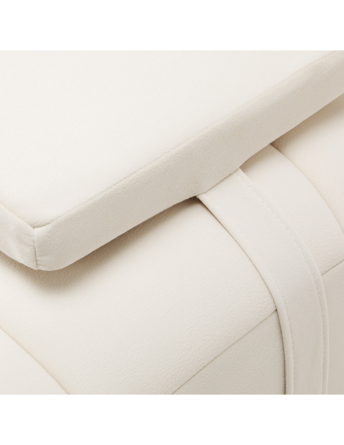 Maca para Extensão de Cílios Lïna – Mesa de Beleza em Veludo Branco e Dourado