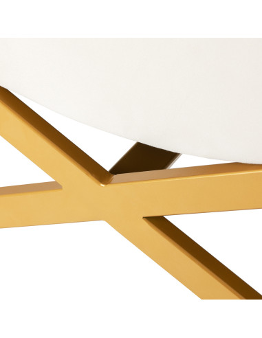 Lit Extension de Cils Lïna – Table Esthétique Velours Blanc & Or 