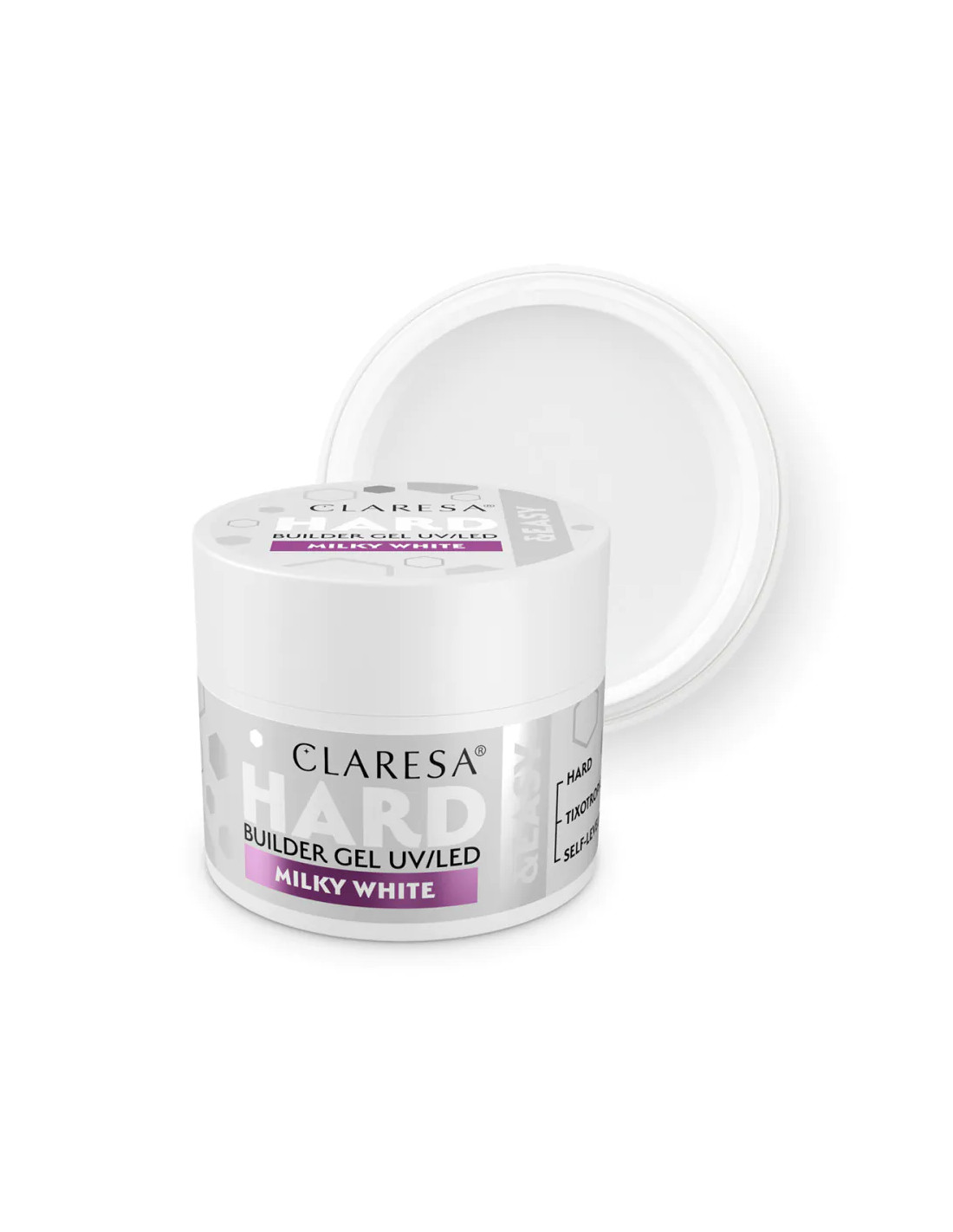 Claresa Hard&easy Builder Gel, blanco lechoso, 12 g