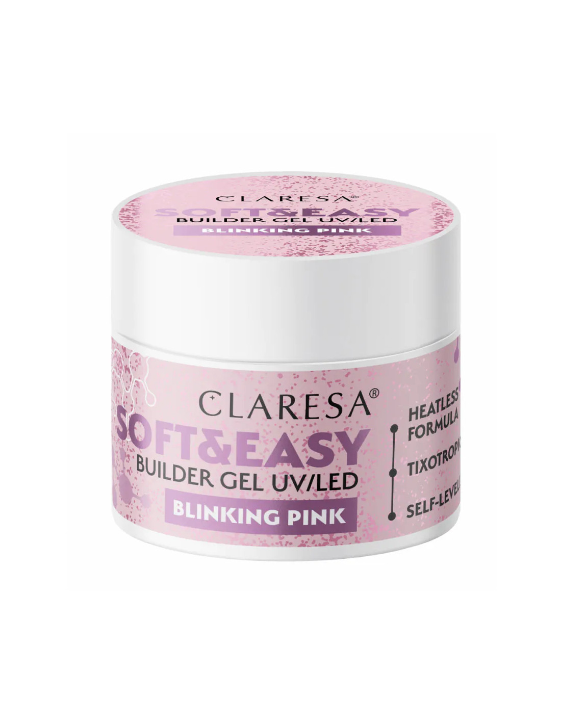 Claresa Soft&Easy Builder Gel, Flashing Pink, 45 g