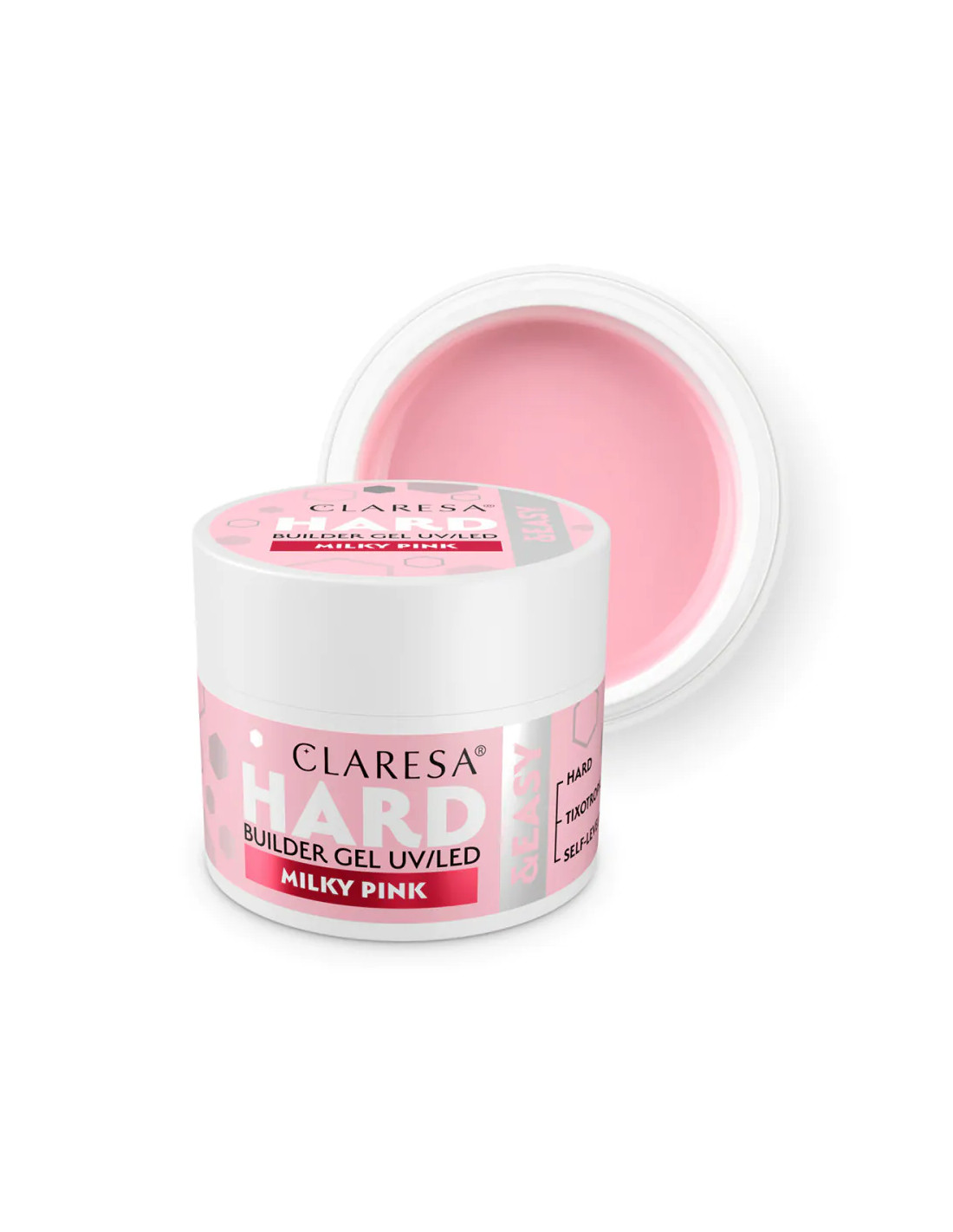 Claresa Hard&Easy Builder Gel, rosa lechoso, 45 g