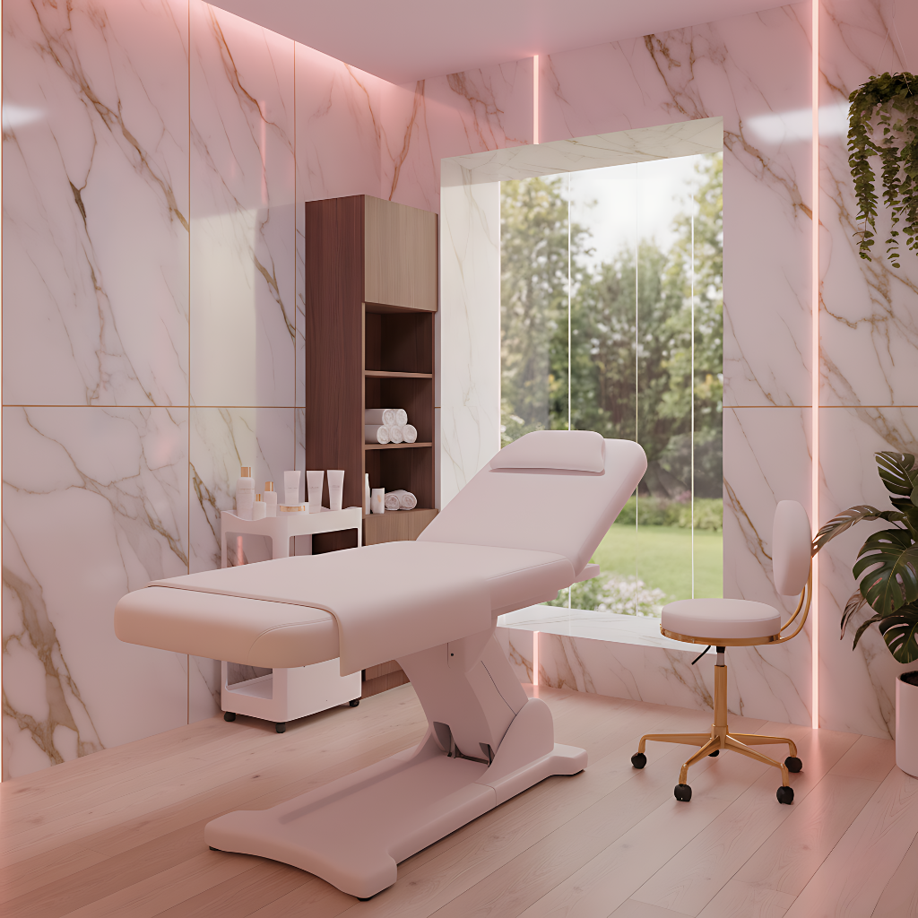 SPA Azzurro 808 weiße elektrische Massageliege mit 2 Motoren, professionelle Behandlungsliege für Spa und Schönheitssalon, motorisierte Höhen- und Rückenlehnenverstellung, ergonomische Schaumstoffmatratze mit hoher Dichte, eleganter und leicht zu reinigender weißer Bezug, modernes Design für Massagen, Schönheitsbehandlungen, Modellierung und Wohlbefinden, High-End-Spa-Möbel, die Komfort, Funktionalität und Robustheit für Schönheits- und Wellnessprofis vereinen.