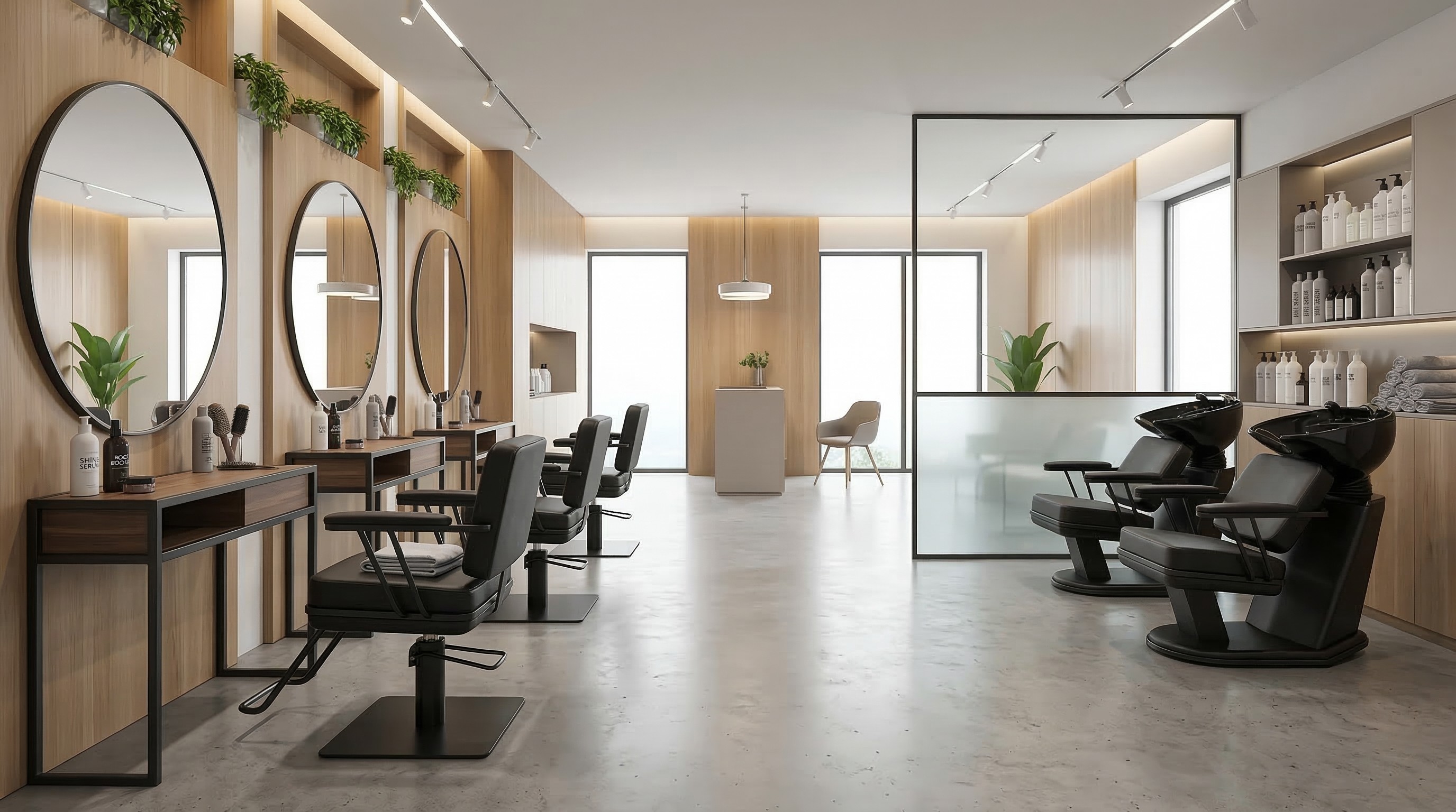 Bac à shampoing Antonio professionnel avec vasque céramique noire et siège confortable. Poste de lavage idéal pour salon de coiffure moderne.