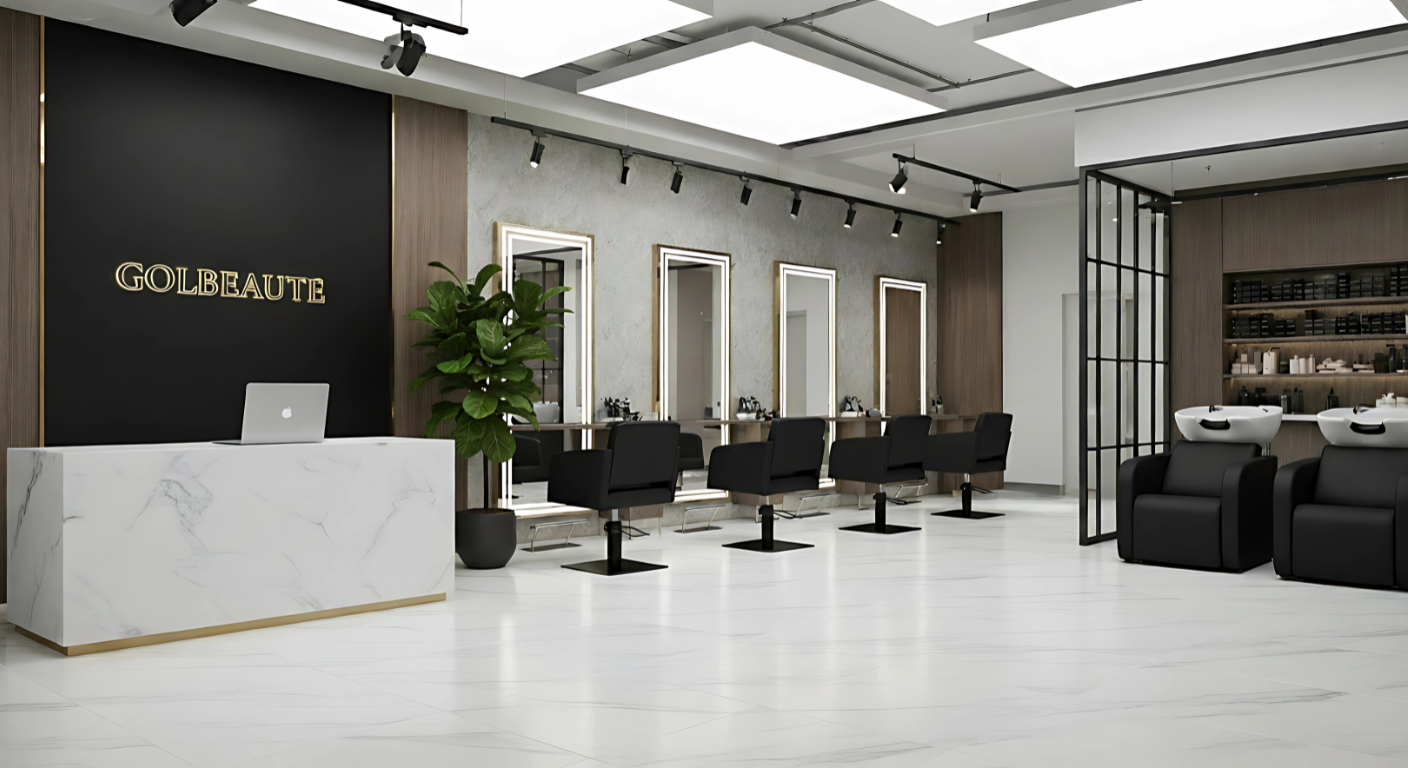 Fauteuil de coiffure Bellagio noir design élégant et confort premium, idéal pour salon de coiffure moderne et espaces beauté professionnels.