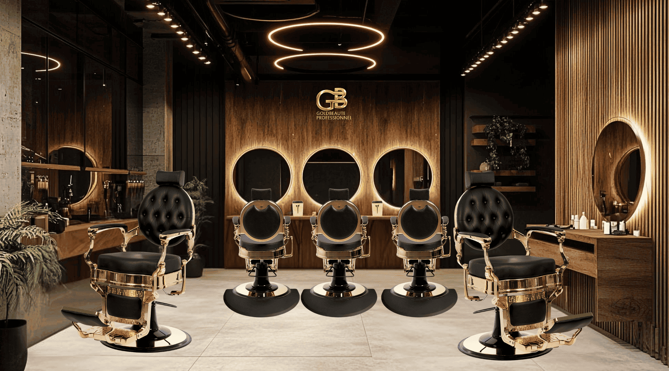 Fauteuil barbier vintage florence OR NOIR