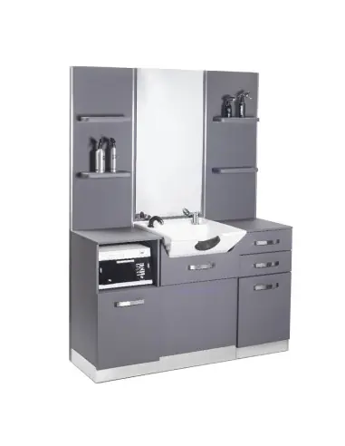 Barber Styling station with gray sink 